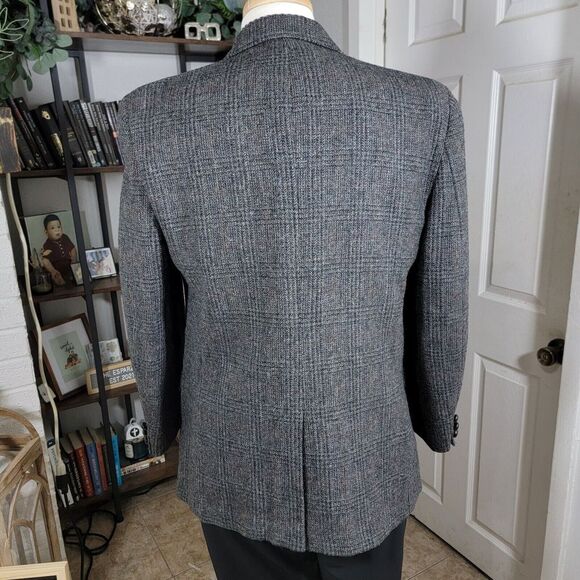 VTG Stafford Hampshire Men's Sport Coat Blazer Two Button Plaid Wool Size 41R - Picture 8 of 12